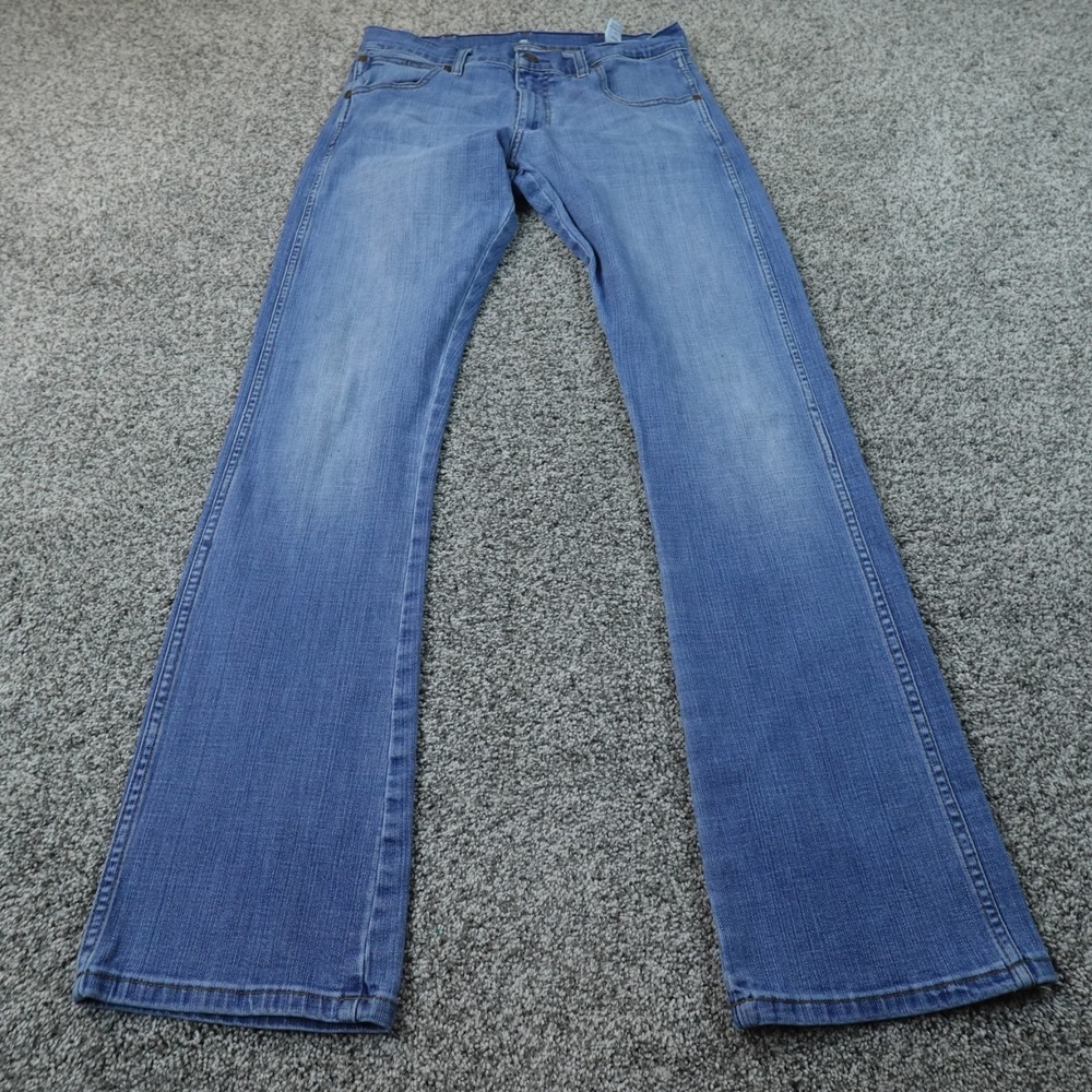 Wrangler Jeans Mens 32X36 Blue Denim Pants Retro Slim Boot Western Rodeo Stretch